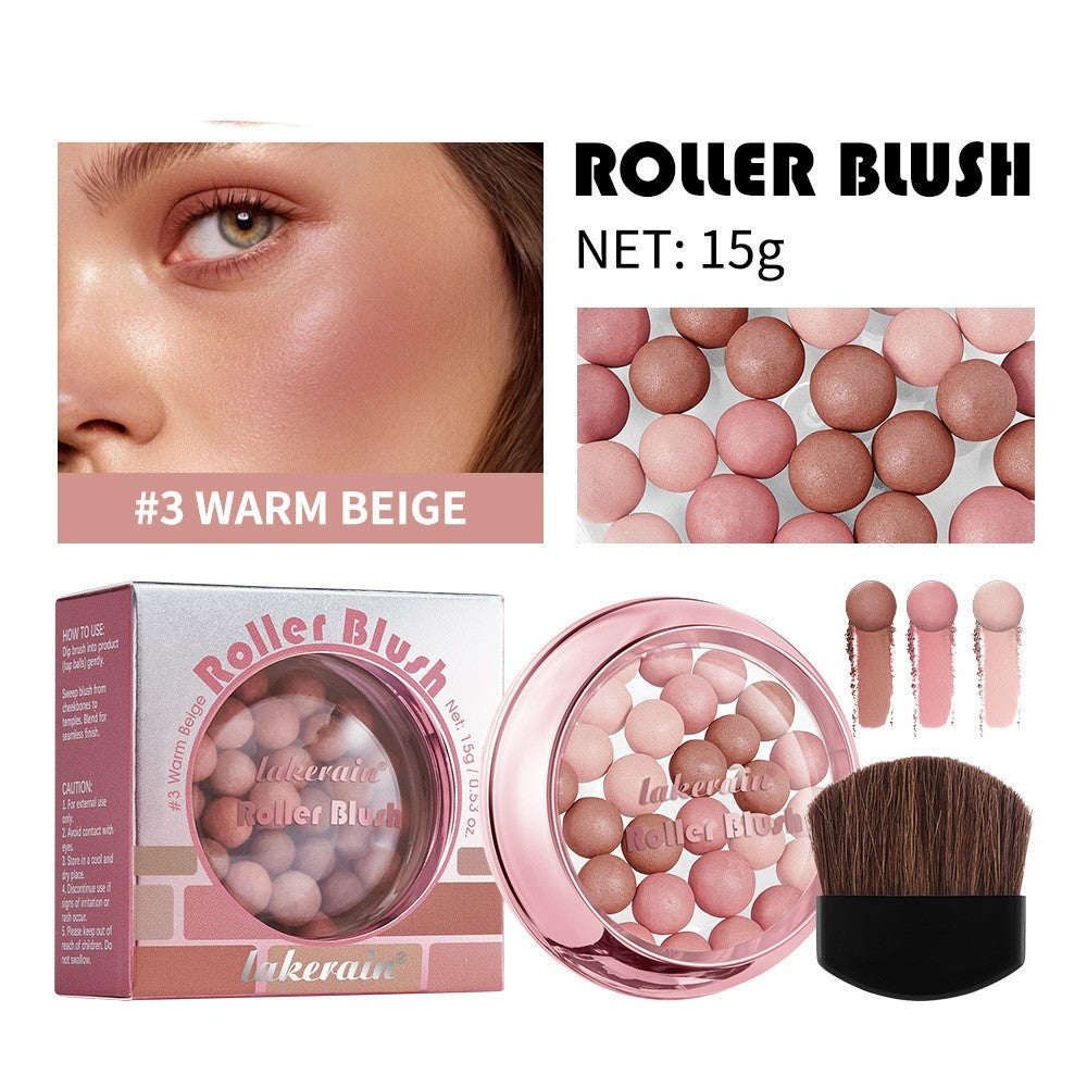 Lakerain Blush Ball Three-dimensional Repair Delicate Highlight Pearlescent Ball Blush