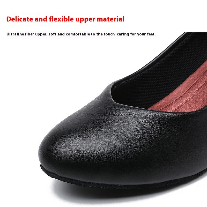Women's Adult Dance Mid-heel Shoes Soft Bottom Lightweight Breathable