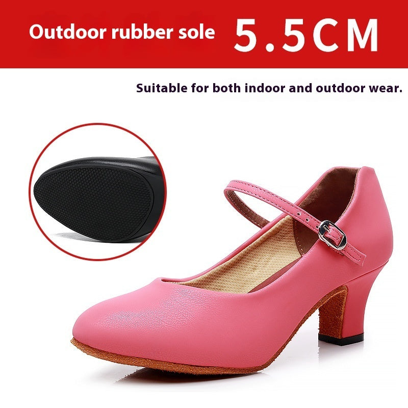 Women's Adult Dance Mid-heel Shoes Soft Bottom Lightweight Breathable