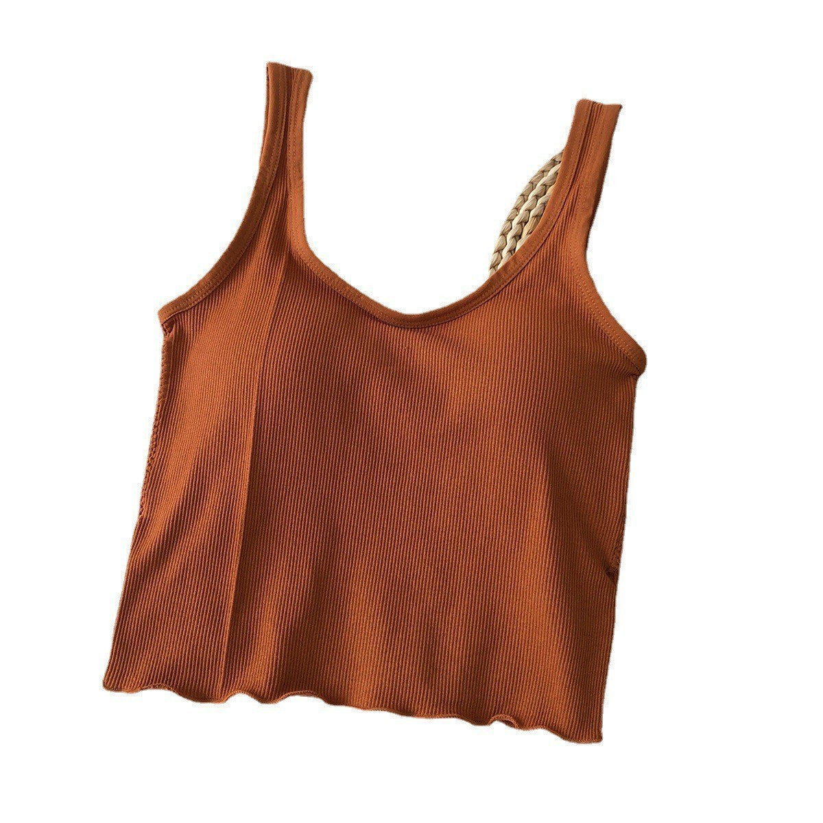U-collar Spaghetti Straps Outerwear Inner Sports Vest