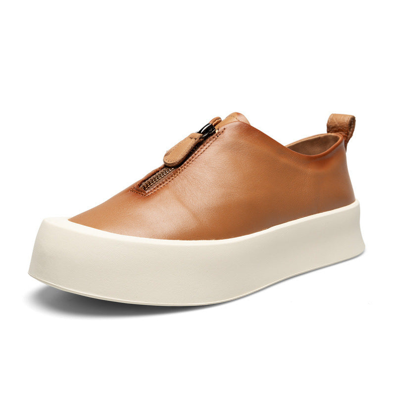 Men's Retro Distressed Leather Platform All-match Casual Sneakers