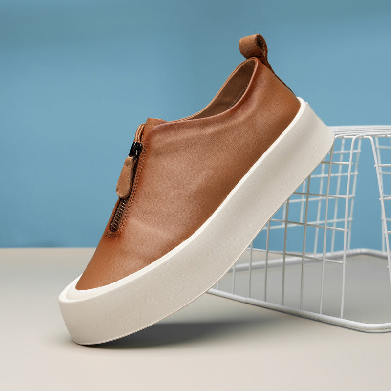 Men's Retro Distressed Leather Platform All-match Casual Sneakers