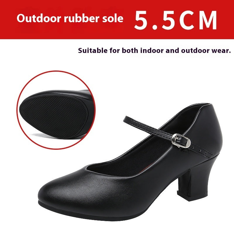 Women's Adult Dance Mid-heel Shoes Soft Bottom Lightweight Breathable