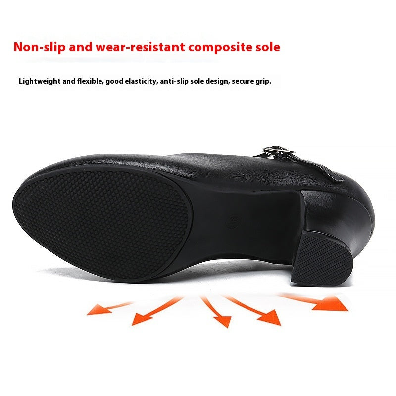 Women's Adult Dance Mid-heel Shoes Soft Bottom Lightweight Breathable