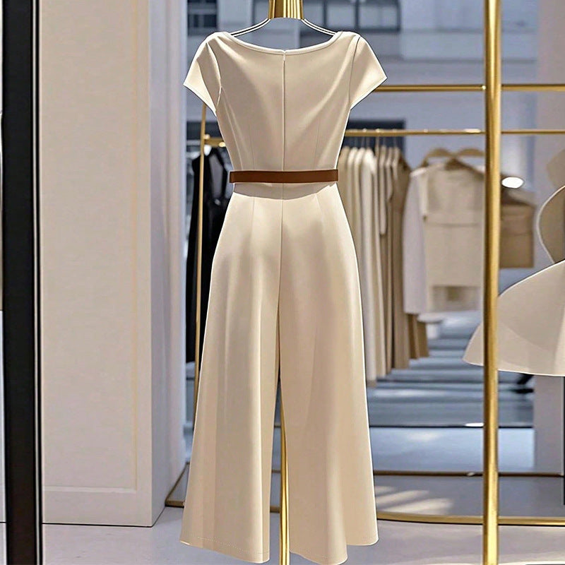 European And American Elegant Style Satin Jumpsuit