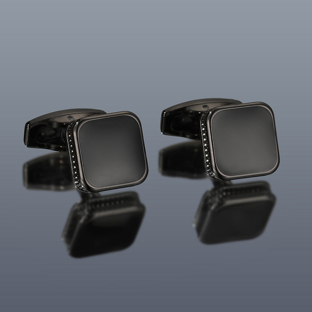 أزرار أكمام رجالية مربعة الشكل بتصميم قطرة زيتية بسيطة، 4 ألوان