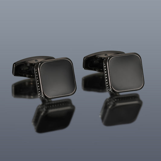 أزرار أكمام رجالية مربعة الشكل بتصميم قطرة زيتية بسيطة، 4 ألوان