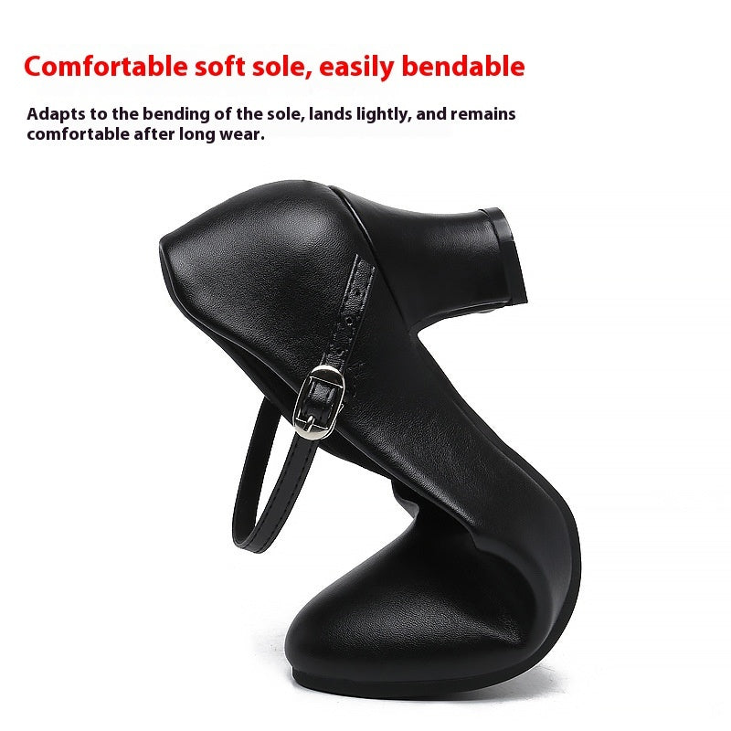 Women's Adult Dance Mid-heel Shoes Soft Bottom Lightweight Breathable