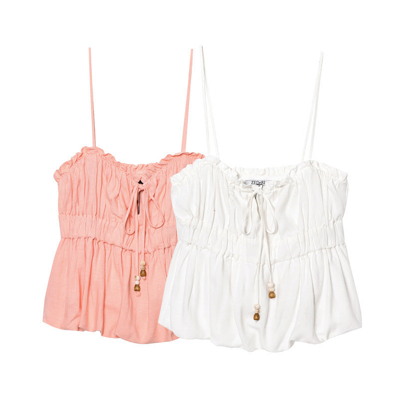 Fashionable All-match Linen Blended Stretch Top