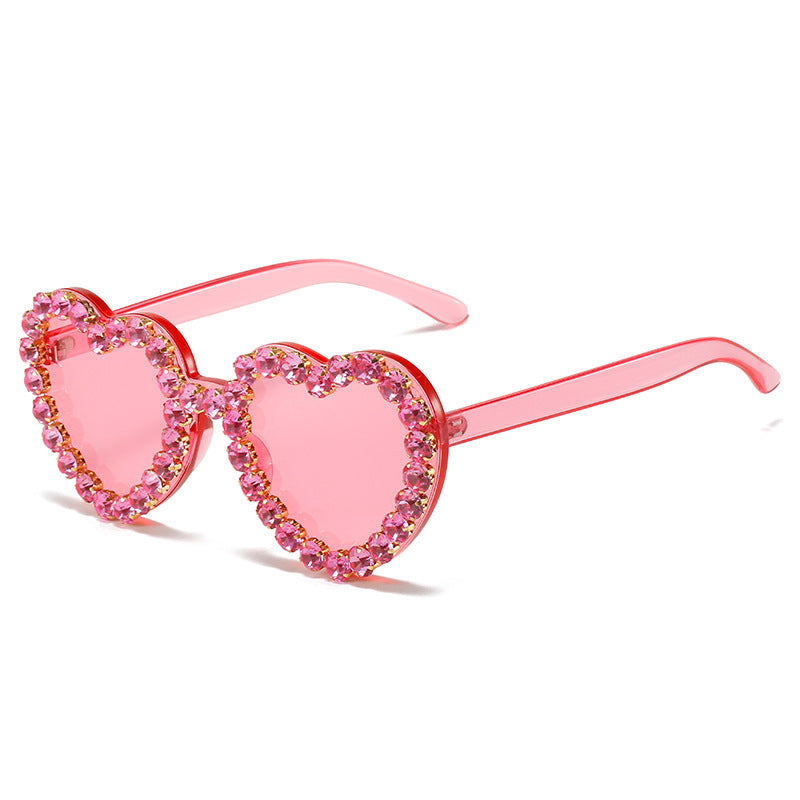 Fashionable All-match Peach Heart Sunglasses For Women