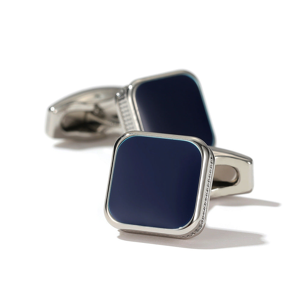 أزرار أكمام رجالية مربعة الشكل بتصميم قطرة زيتية بسيطة، 4 ألوان