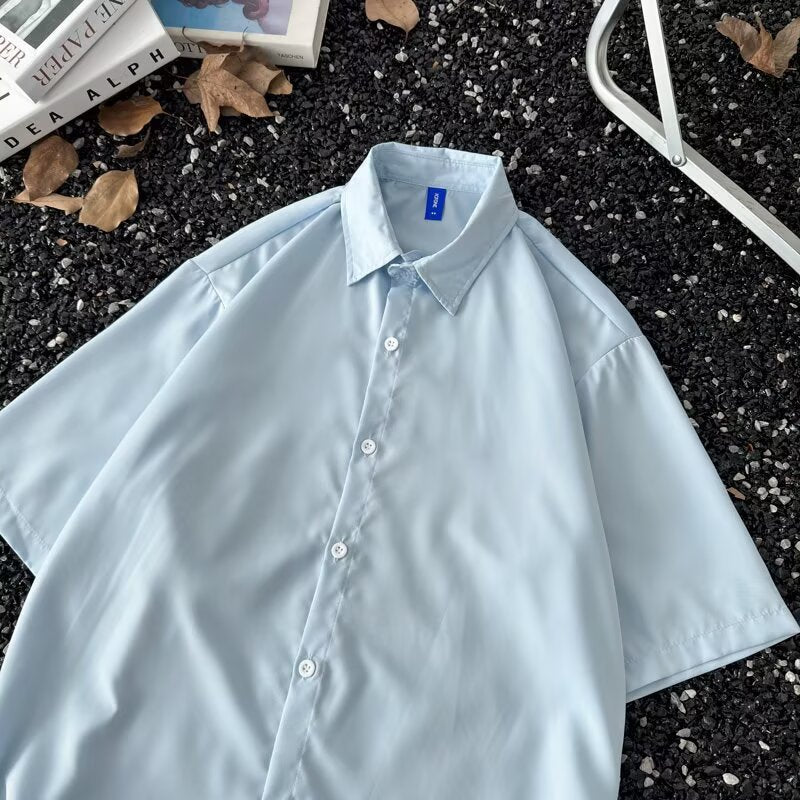 Summer Thin Section Traceless Half-sleeve Shirt Men's Korean Style