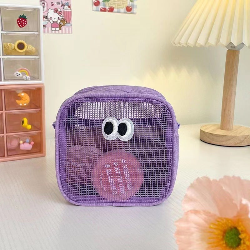 Stereo Large Capacity Mesh Makeup Wash Bag Digital