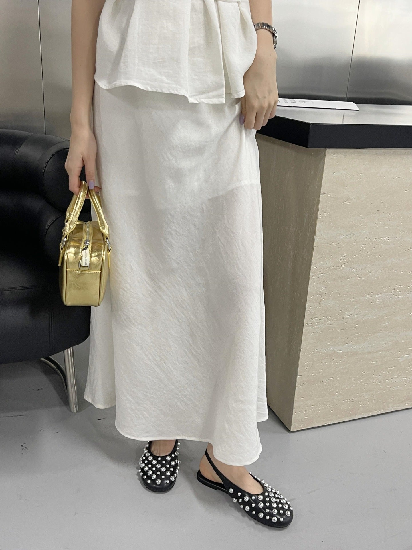 Flat Toe Box Rivet Button Women's Sandals