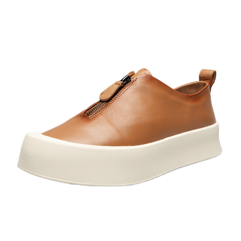 Men's Retro Distressed Leather Platform All-match Casual Sneakers
