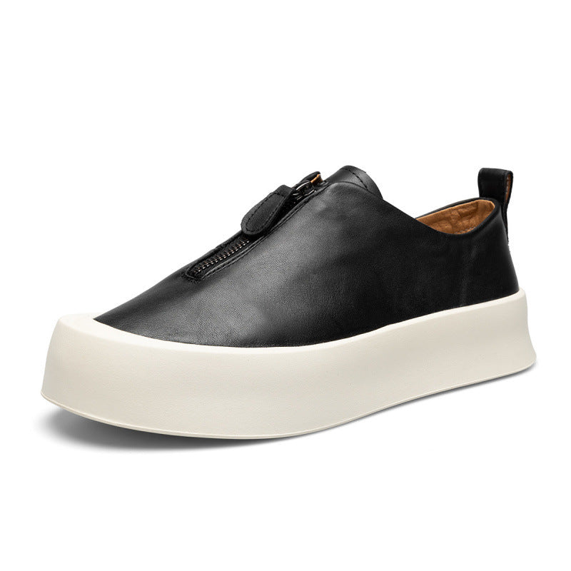Men's Retro Distressed Leather Platform All-match Casual Sneakers