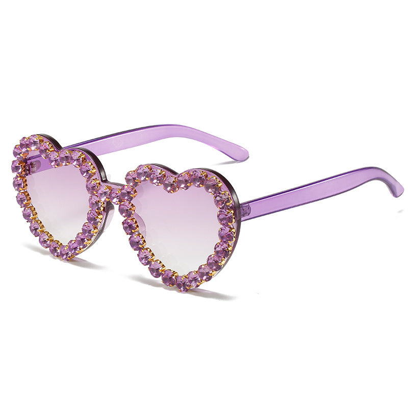Fashionable All-match Peach Heart Sunglasses For Women