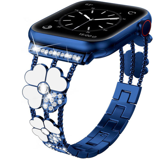 حزام معدني مرصع بالماس من الراتنج على شكل برسيم