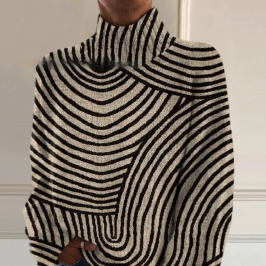 Color Matching Pattern Printing Autumn Winter Sweater