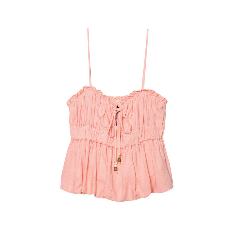 Fashionable All-match Linen Blended Stretch Top