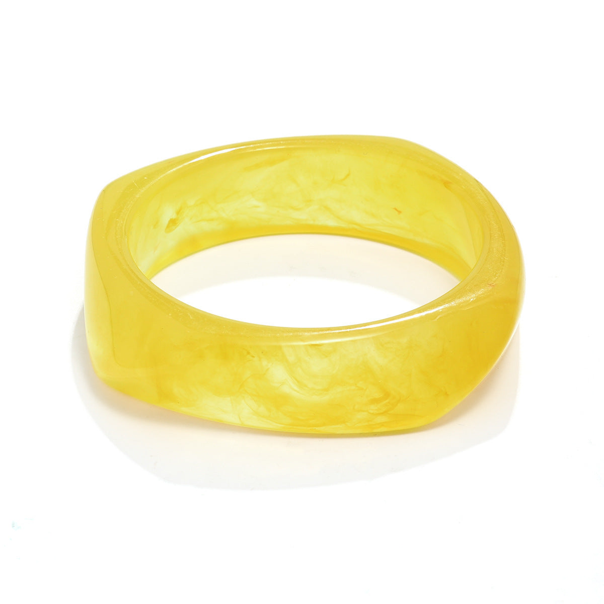 European And American Geometric Blooming Coffee Color Bracelet Resin Arc