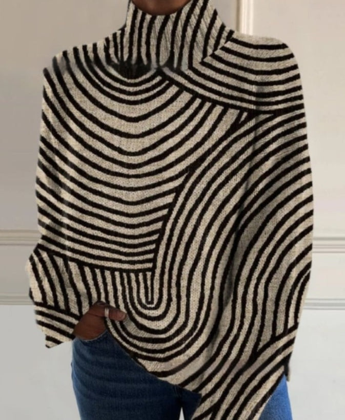 Color Matching Pattern Printing Autumn Winter Sweater